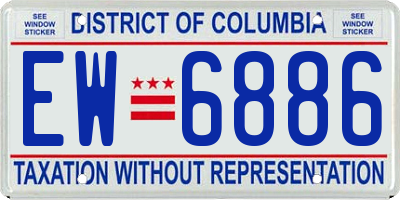 DC license plate EW6886