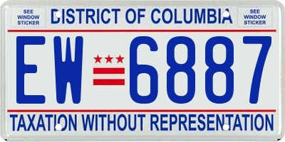 DC license plate EW6887