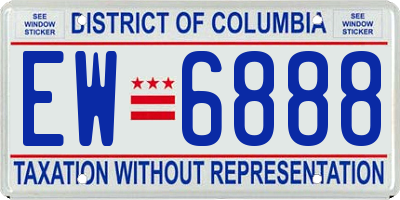 DC license plate EW6888