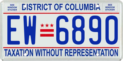 DC license plate EW6890