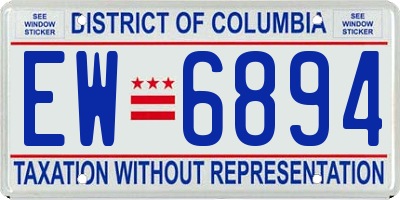 DC license plate EW6894