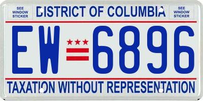 DC license plate EW6896