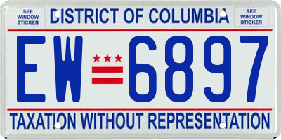 DC license plate EW6897