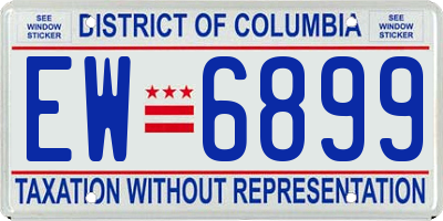 DC license plate EW6899