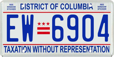 DC license plate EW6904