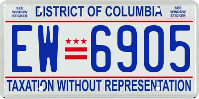 DC license plate EW6905
