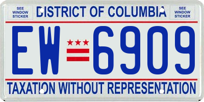 DC license plate EW6909