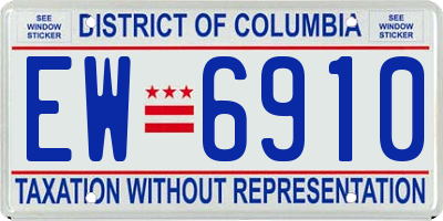 DC license plate EW6910