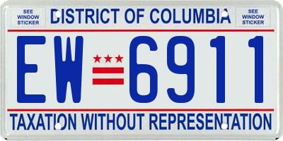 DC license plate EW6911