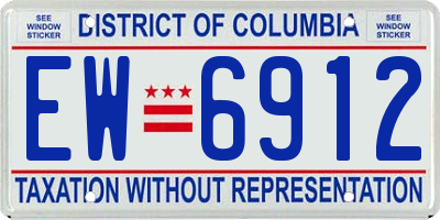 DC license plate EW6912