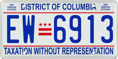 DC license plate EW6913