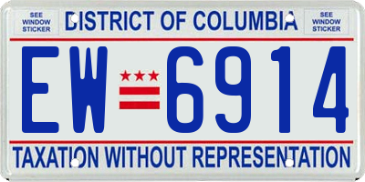DC license plate EW6914