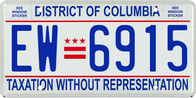 DC license plate EW6915