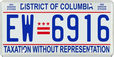 DC license plate EW6916