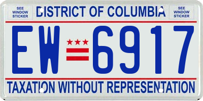 DC license plate EW6917