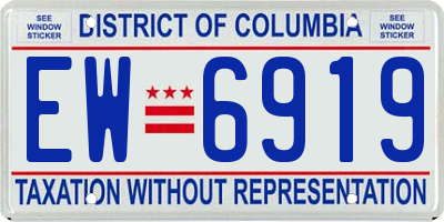 DC license plate EW6919