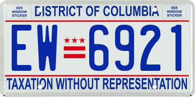DC license plate EW6921