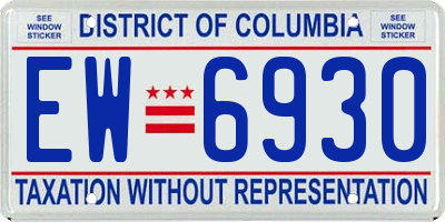 DC license plate EW6930