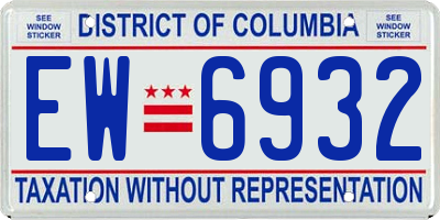 DC license plate EW6932