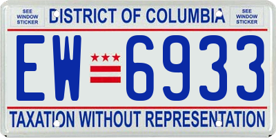 DC license plate EW6933