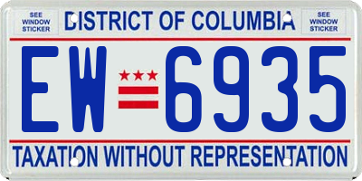 DC license plate EW6935