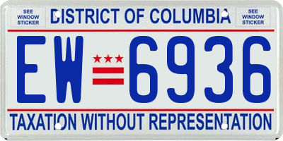 DC license plate EW6936