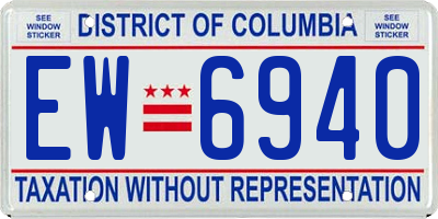 DC license plate EW6940