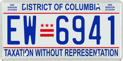 DC license plate EW6941