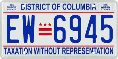 DC license plate EW6945