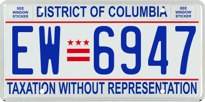 DC license plate EW6947