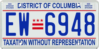 DC license plate EW6948