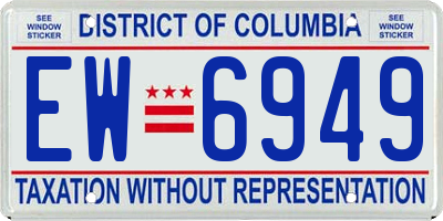 DC license plate EW6949
