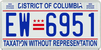 DC license plate EW6951