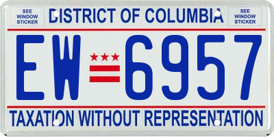 DC license plate EW6957