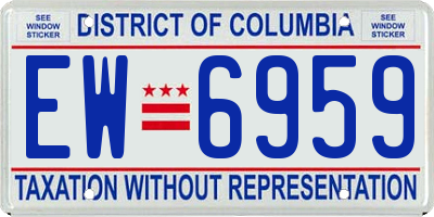 DC license plate EW6959