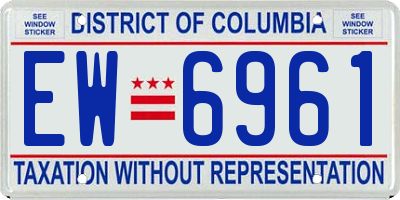 DC license plate EW6961