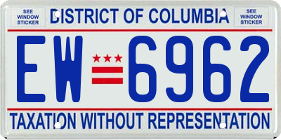 DC license plate EW6962