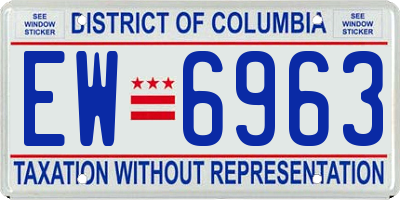 DC license plate EW6963