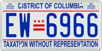 DC license plate EW6966