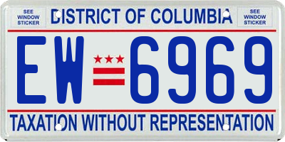 DC license plate EW6969