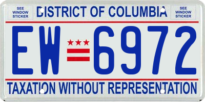 DC license plate EW6972