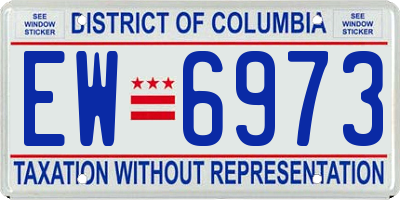 DC license plate EW6973