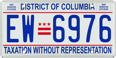 DC license plate EW6976