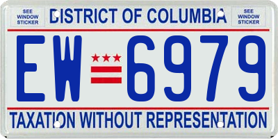 DC license plate EW6979