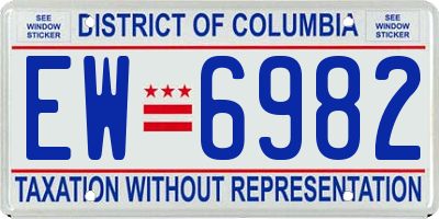 DC license plate EW6982