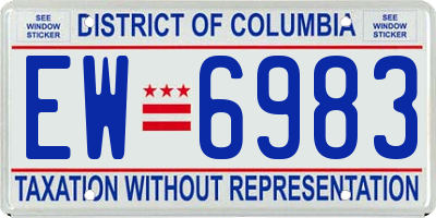 DC license plate EW6983