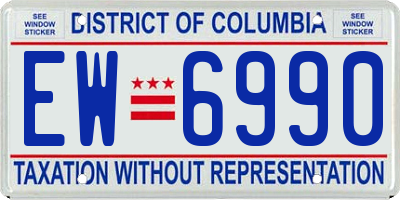 DC license plate EW6990