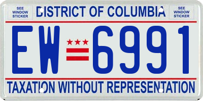 DC license plate EW6991