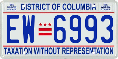 DC license plate EW6993