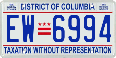 DC license plate EW6994
